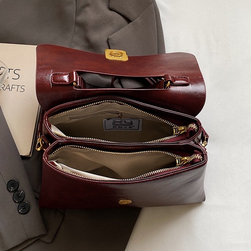 Sac pour femme à double compartiment zippé – Image 7