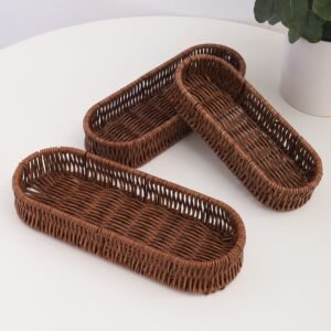 Rattan Iron Rack Storage Tableware Knife And Fork Basket Simple And Elegant