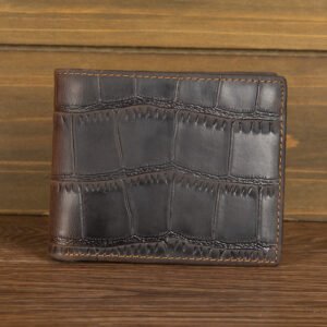 Horizontal First-layer Cowhide Wallet In Silver