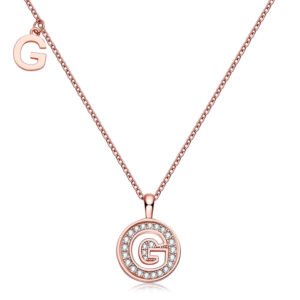 One Of The 26 Letters, G, Set With Top-quality Moissanite, Luxurious And Fashionable Light Luxury Trend Jewelry, Silver Necklace Pendant S925 Silver Electroplated Rose Gold