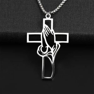 Mens Stainless Steel Pendant Cross Necklace