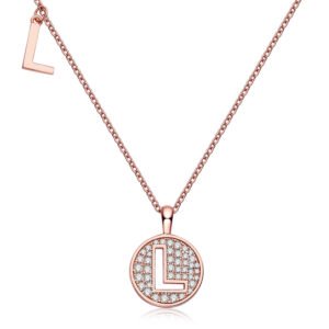 One Of The 26 Letters, L, Set With Top-quality Moissanite, Luxurious And Fashionable Light Luxury Trend Jewelry, Silver Necklace Pendant S925 Silver Electroplated Rose Gold