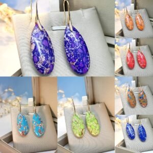 Teardrop-Shaped Colorful Artistic Vintage Earrings For Women