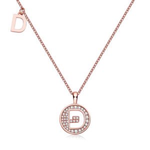 One Of The 26 Letters, D, Set With Top-quality Moissanite, Luxurious And Fashionable Light Luxury Trend Jewelry, Silver Necklace Pendant S925 Silver Electroplated Rose Gold