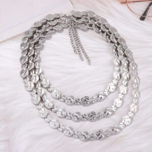 Bold Fashionable And Versatile Alloy Layered Badge And Coin Necklace With A Multi-layered High-end Design