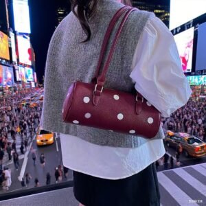 Cylindrical Women's Bag With Pendant