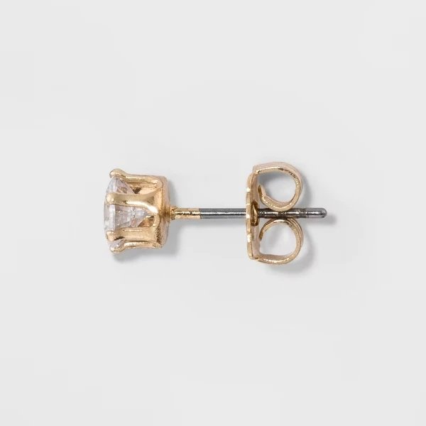 Stud Earring Set 3pk - Gold/Silver: Hypoallergenic Glass & Brass, Nickel-Free Metal – Image 3
