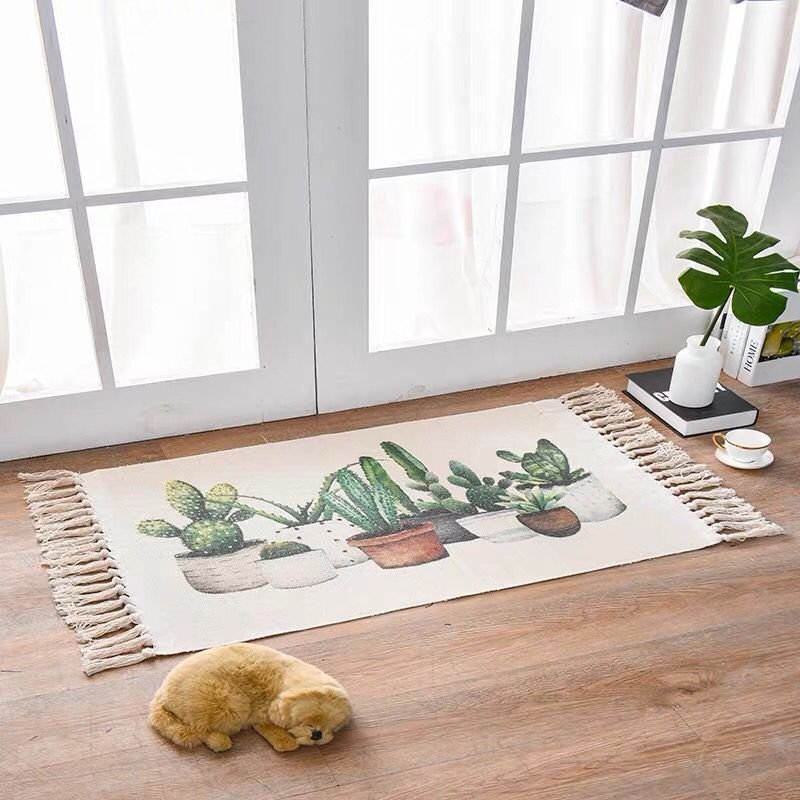 Scandinavian Style Linen Cotton Rug – Image 2