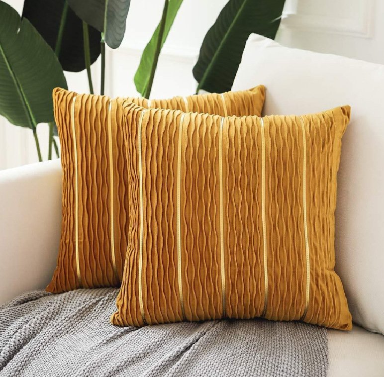 Simple Luxury Striped Velvet Pillow Cover Pillow Cushion Cover Pillow Case Covers for Sofa Flannel Velvet Sofa Cushion Cover – Image 3