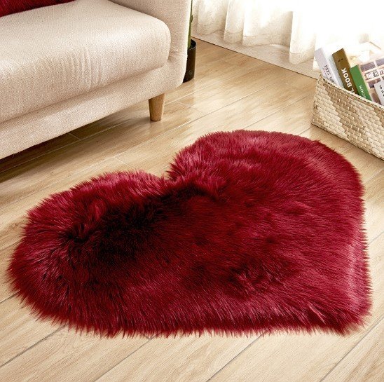 Plush Heart Shaped Carpet Non-Slip Mat Fluffy Rug Floor Mat Blanket Sofa Cushion Foot Pad Carpets For Living Room Home Decor – Image 3