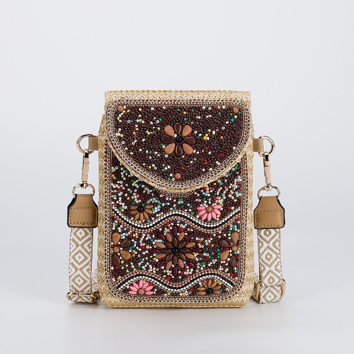 Rice Bead Bag Woven Women's Shoulder – Image 7