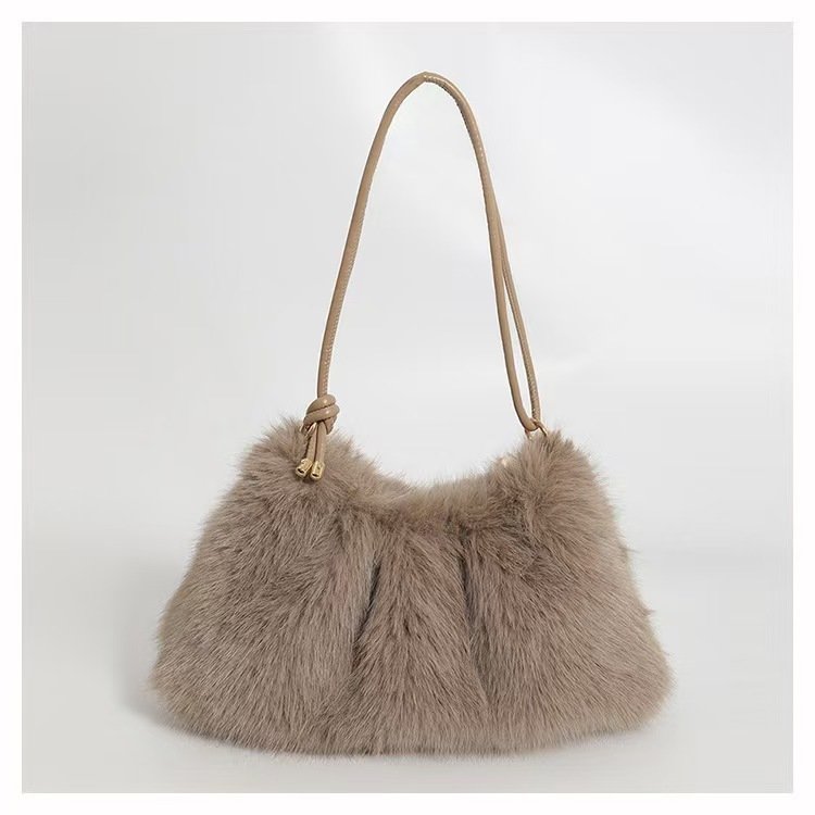 Plush Bag Women's Fashion Casual Portable Underarm Bag – Image 2