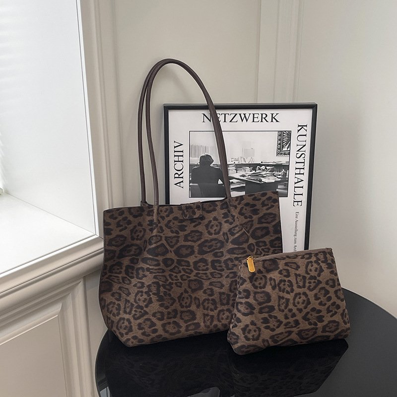 Leisure Large Capacity Leopard Print Hand-held Tote Shoulder Bag – Image 7