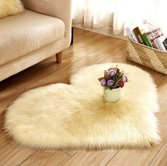 Plush Heart Shaped Carpet Non-Slip Mat Fluffy Rug Floor Mat Blanket Sofa Cushion Foot Pad Carpets For Living Room Home Decor – Image 8