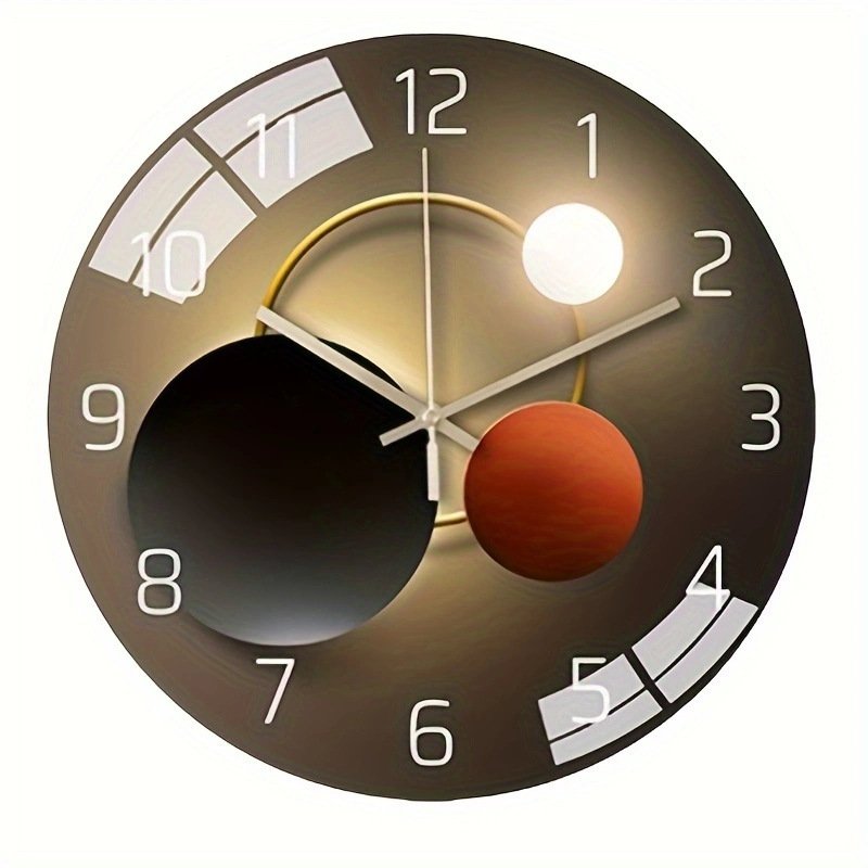 Tempered Glass Wall Clock Mute Living Room Clock Wall-mounted Decorative Clock – Image 5