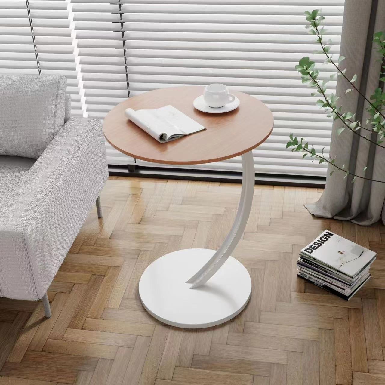 Round Small Coffee Table Living Room Sofa Side Table Bedroom Bedside Table Bedside Table Small Table Movable Coffee Table – Image 2