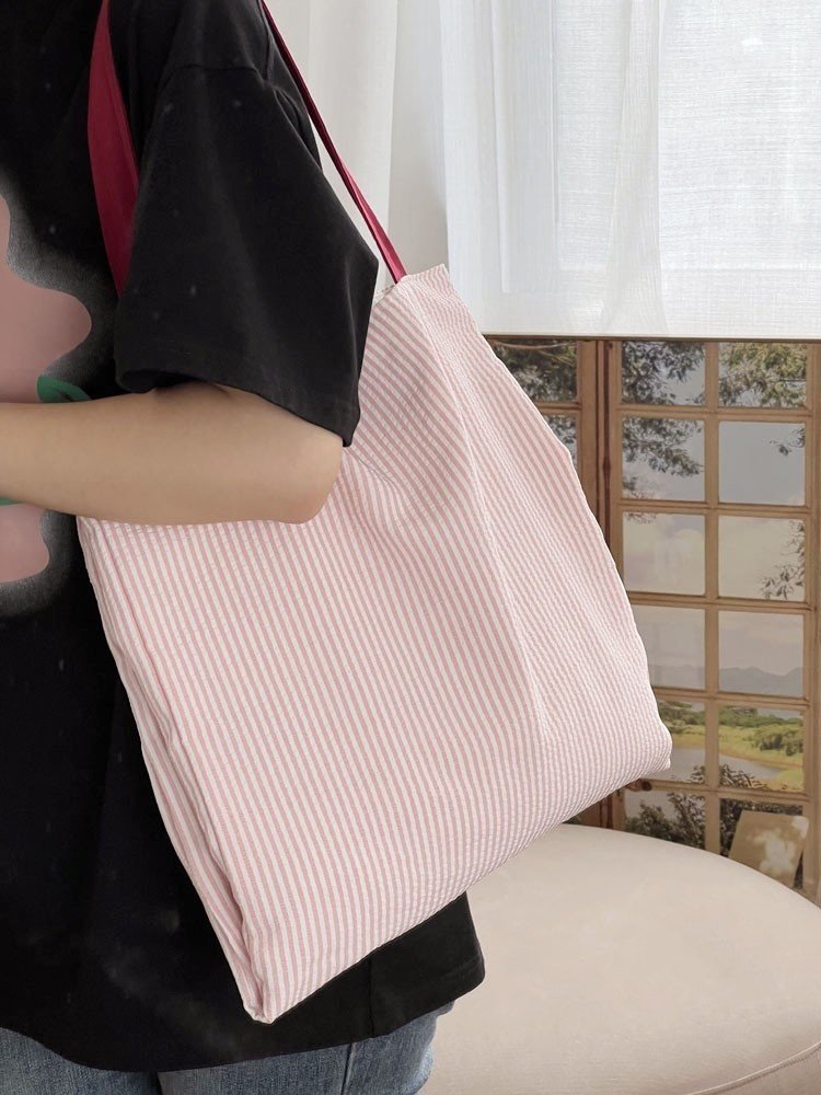 Plaid Canvas Multi-layer Tote Casual Shoulder Bag – Image 8