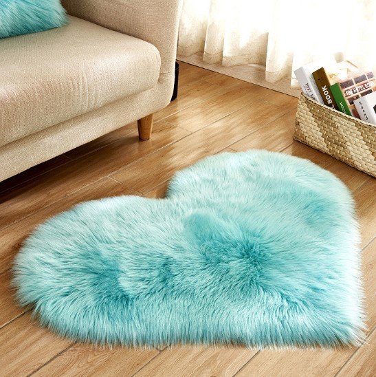 Plush Heart Shaped Carpet Non-Slip Mat Fluffy Rug Floor Mat Blanket Sofa Cushion Foot Pad Carpets For Living Room Home Decor – Image 2