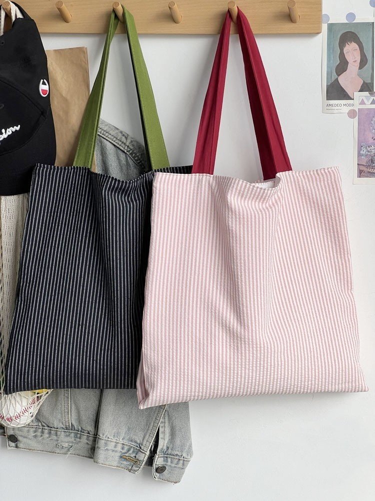Plaid Canvas Multi-layer Tote Casual Shoulder Bag – Image 7