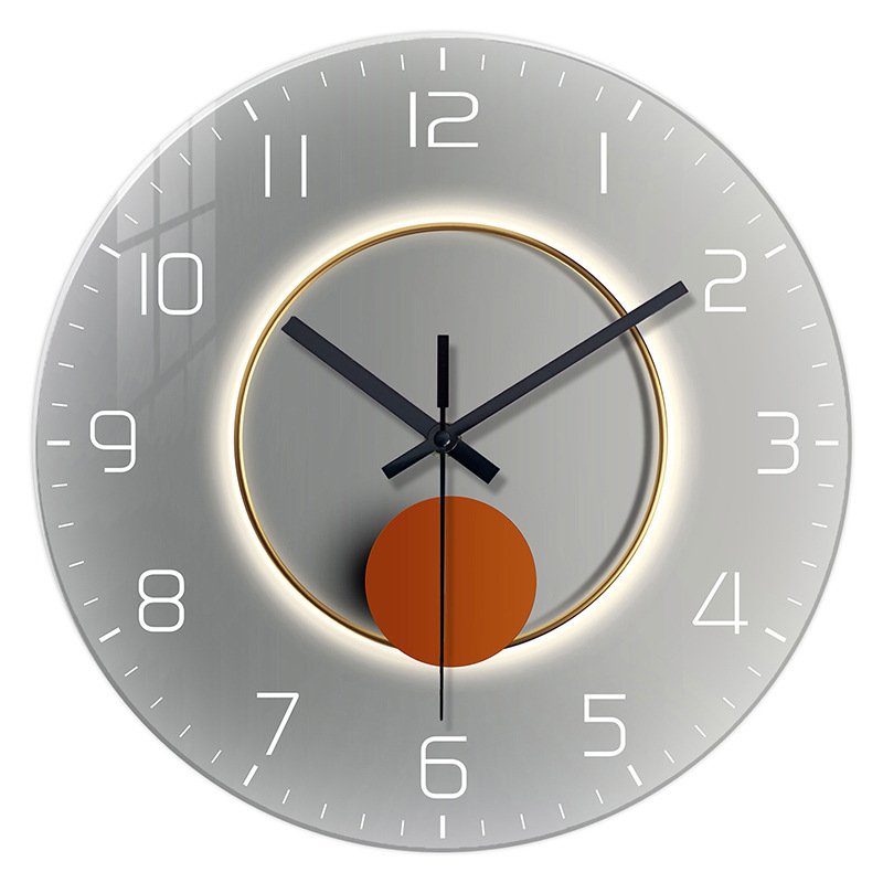 Tempered Glass Wall Clock Mute Living Room Clock Wall-mounted Decorative Clock – Image 6