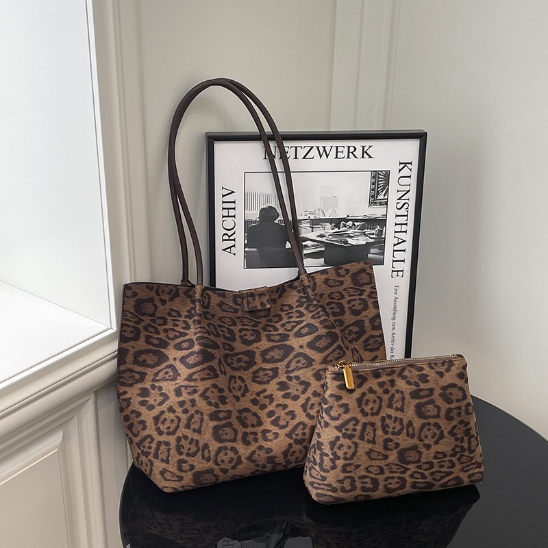 Leisure Large Capacity Leopard Print Hand-held Tote Shoulder Bag – Image 6