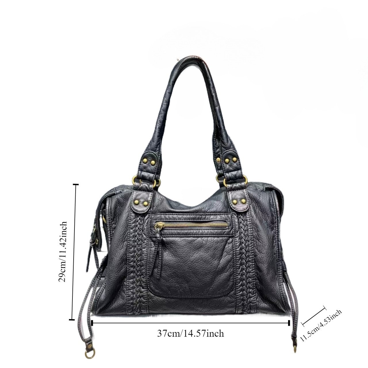 Women's Soft Leather Vintage Tote Bag Shoulder Messenger Bag – Image 4