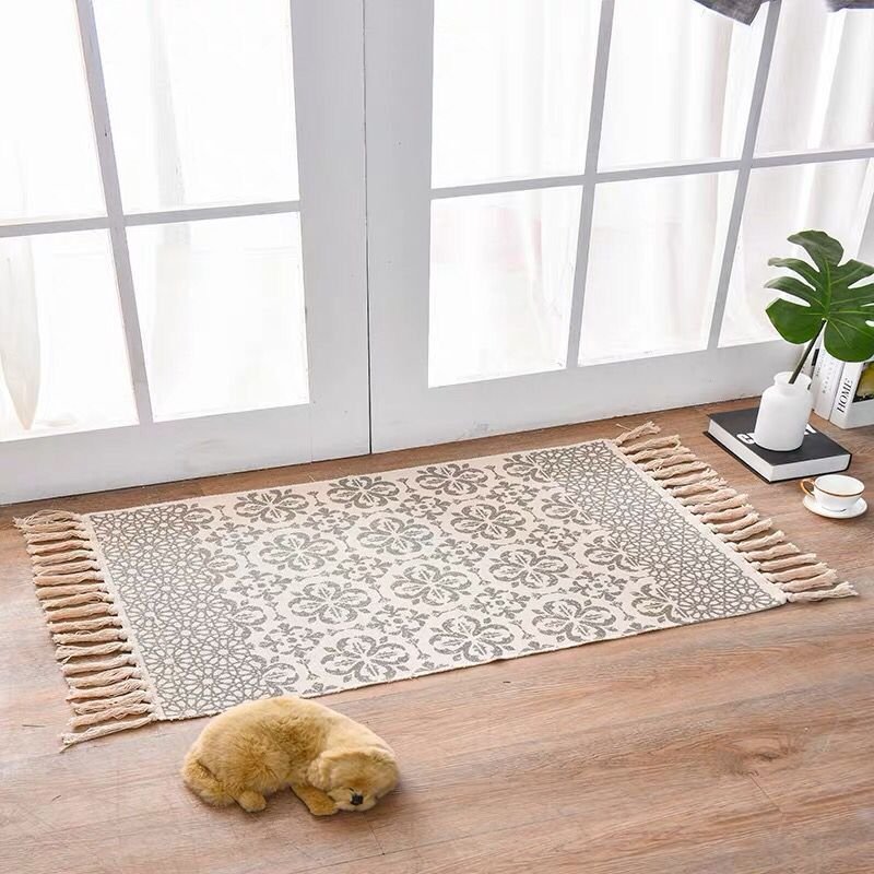 Scandinavian Style Linen Cotton Rug – Image 4
