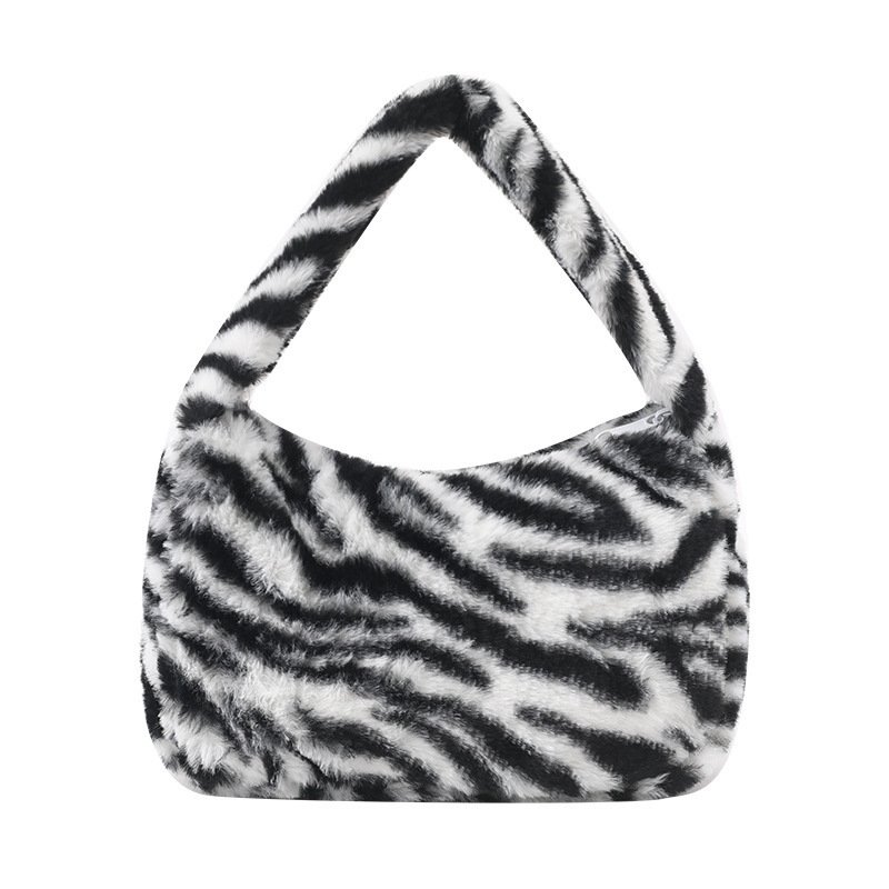 Handbag Fashion Shoulder Bag Casual Retro Plush Underarm Bag – Image 5