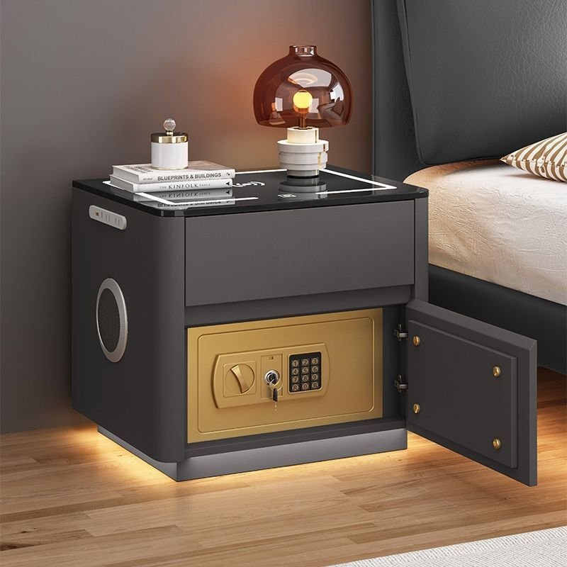 Home Bedroom Multi-functional Smart Safe Bedside Table Wireless Integrated Charging Safe – Image 8