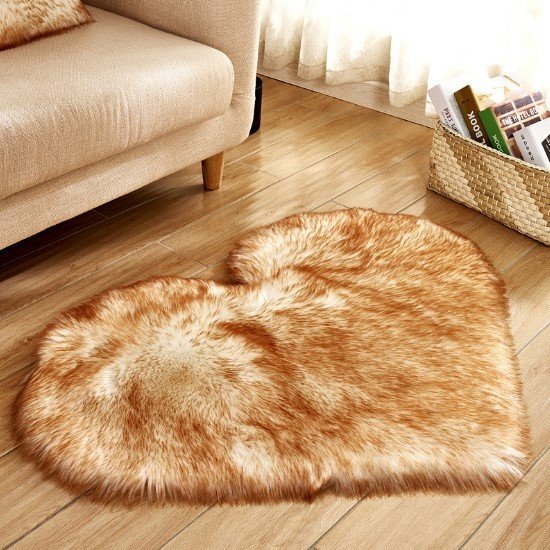 Plush Heart Shaped Carpet Non-Slip Mat Fluffy Rug Floor Mat Blanket Sofa Cushion Foot Pad Carpets For Living Room Home Decor – Image 6