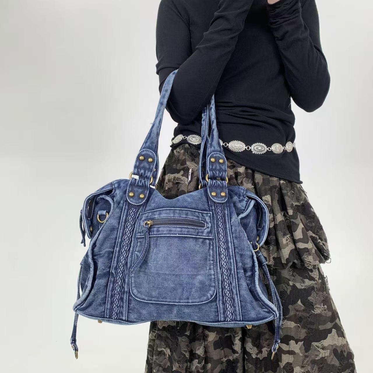 Women's Soft Leather Vintage Tote Bag Shoulder Messenger Bag – Image 6