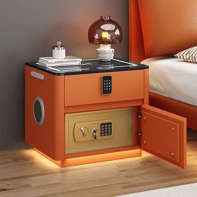 Home Bedroom Multi-functional Smart Safe Bedside Table Wireless Integrated Charging Safe – Image 5