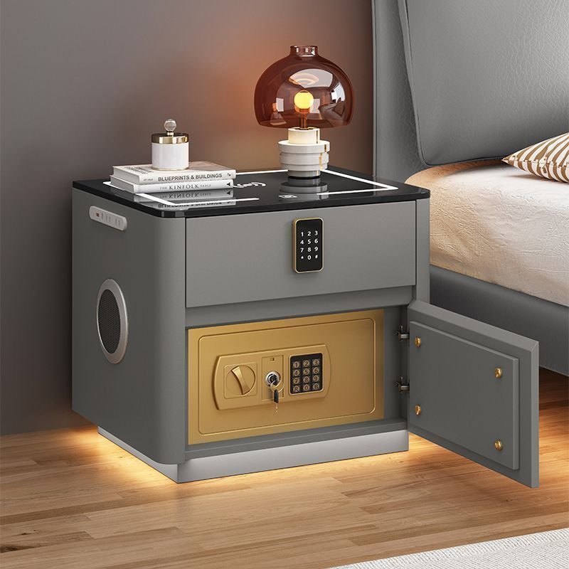 Home Bedroom Multi-functional Smart Safe Bedside Table Wireless Integrated Charging Safe – Image 2
