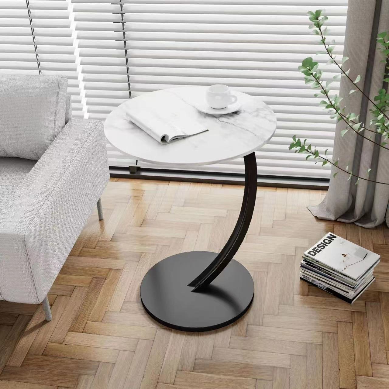 Round Small Coffee Table Living Room Sofa Side Table Bedroom Bedside Table Bedside Table Small Table Movable Coffee Table – Image 5