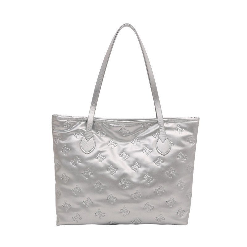 French Retro Simple Embossed Hand-carrying Big Shoulder Bag – Image 5