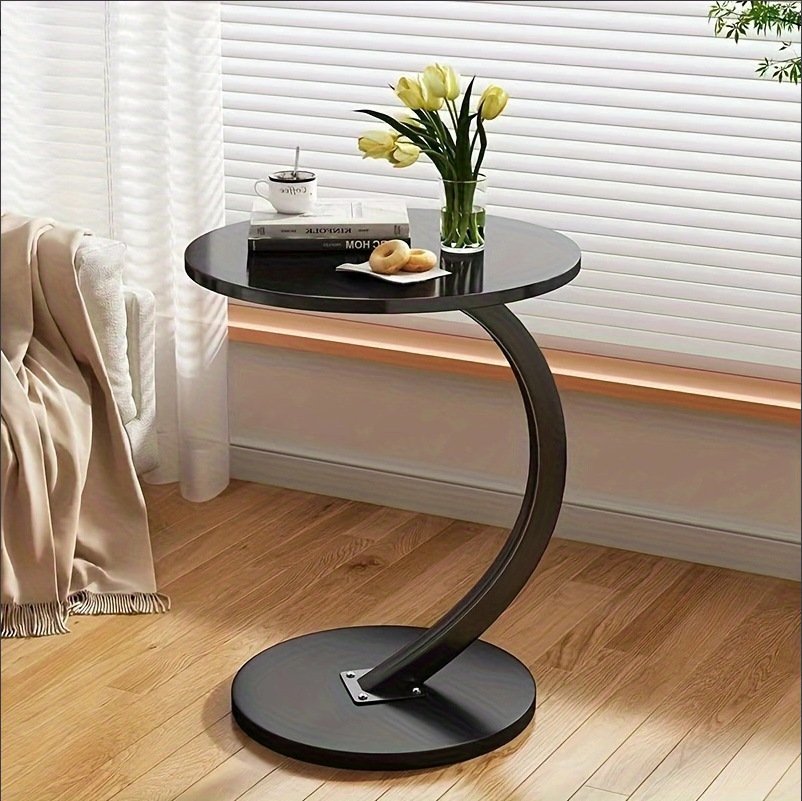 Round Small Coffee Table Living Room Sofa Side Table Bedroom Bedside Table Bedside Table Small Table Movable Coffee Table – Image 3
