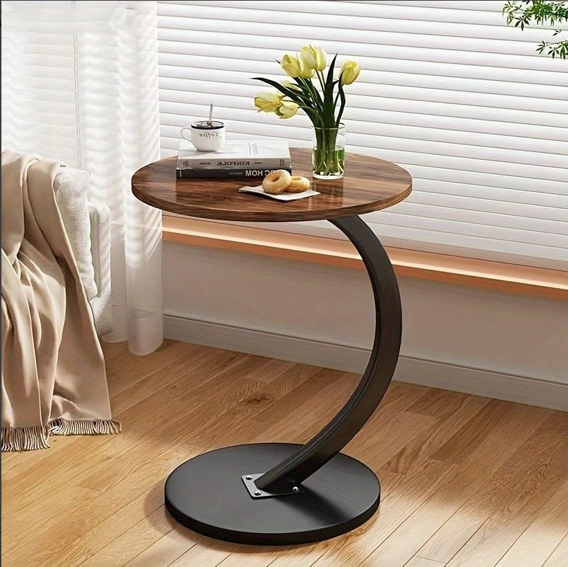 Round Small Coffee Table Living Room Sofa Side Table Bedroom Bedside Table Bedside Table Small Table Movable Coffee Table – Image 4