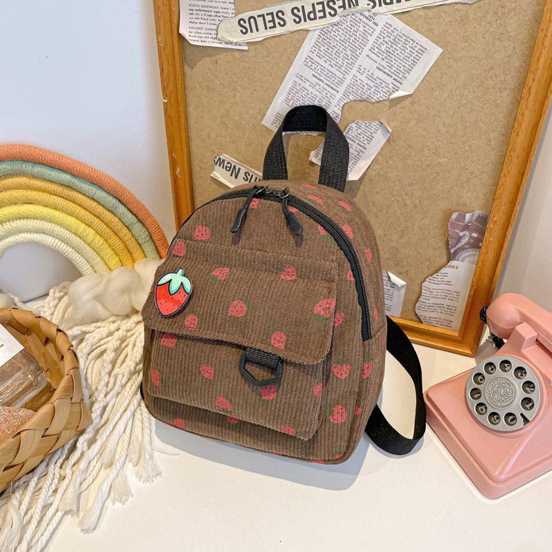 Retro Corduroy Backpack Women's Cute Outing – Image 8