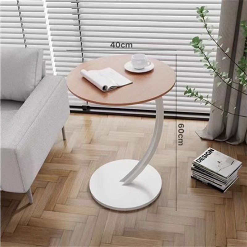 Round Small Coffee Table Living Room Sofa Side Table Bedroom Bedside Table Bedside Table Small Table Movable Coffee Table – Image 8