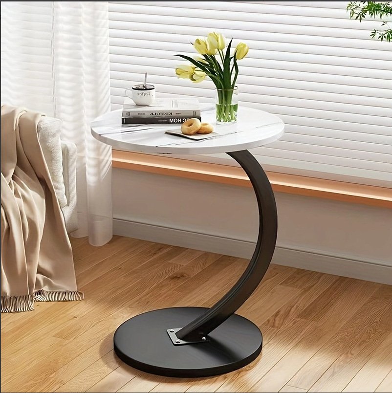 Round Small Coffee Table Living Room Sofa Side Table Bedroom Bedside Table Bedside Table Small Table Movable Coffee Table – Image 10
