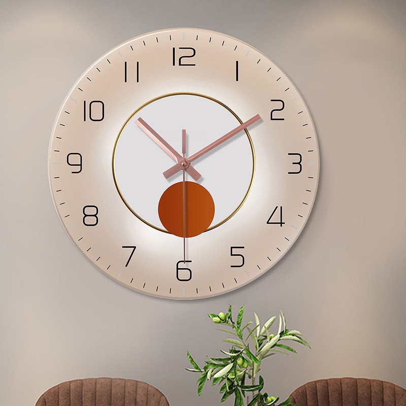 Tempered Glass Wall Clock Mute Living Room Clock Wall-mounted Decorative Clock – Image 3