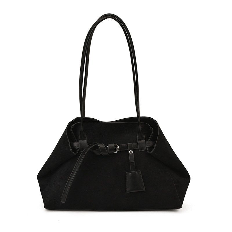 Retro Frosted Suede Tote Bag For Women Large Capacity Shoulder Bag – Image 5