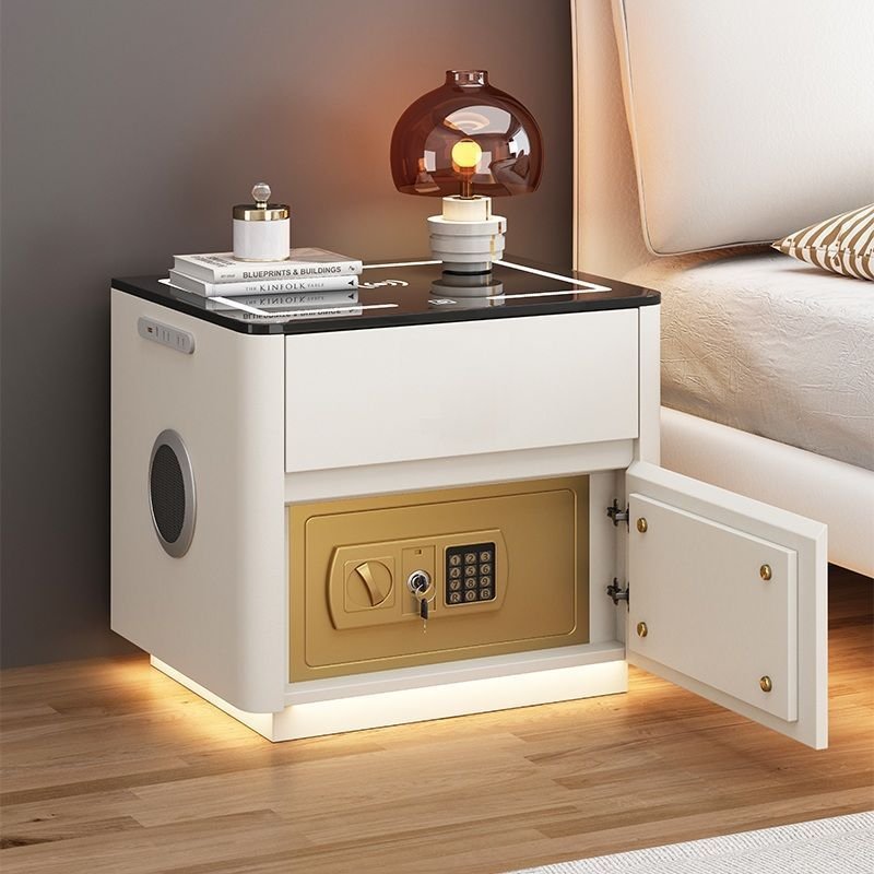 Home Bedroom Multi-functional Smart Safe Bedside Table Wireless Integrated Charging Safe – Image 6