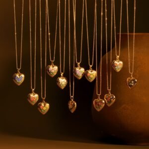 December Blossom Heart Shaped Openable Necklace