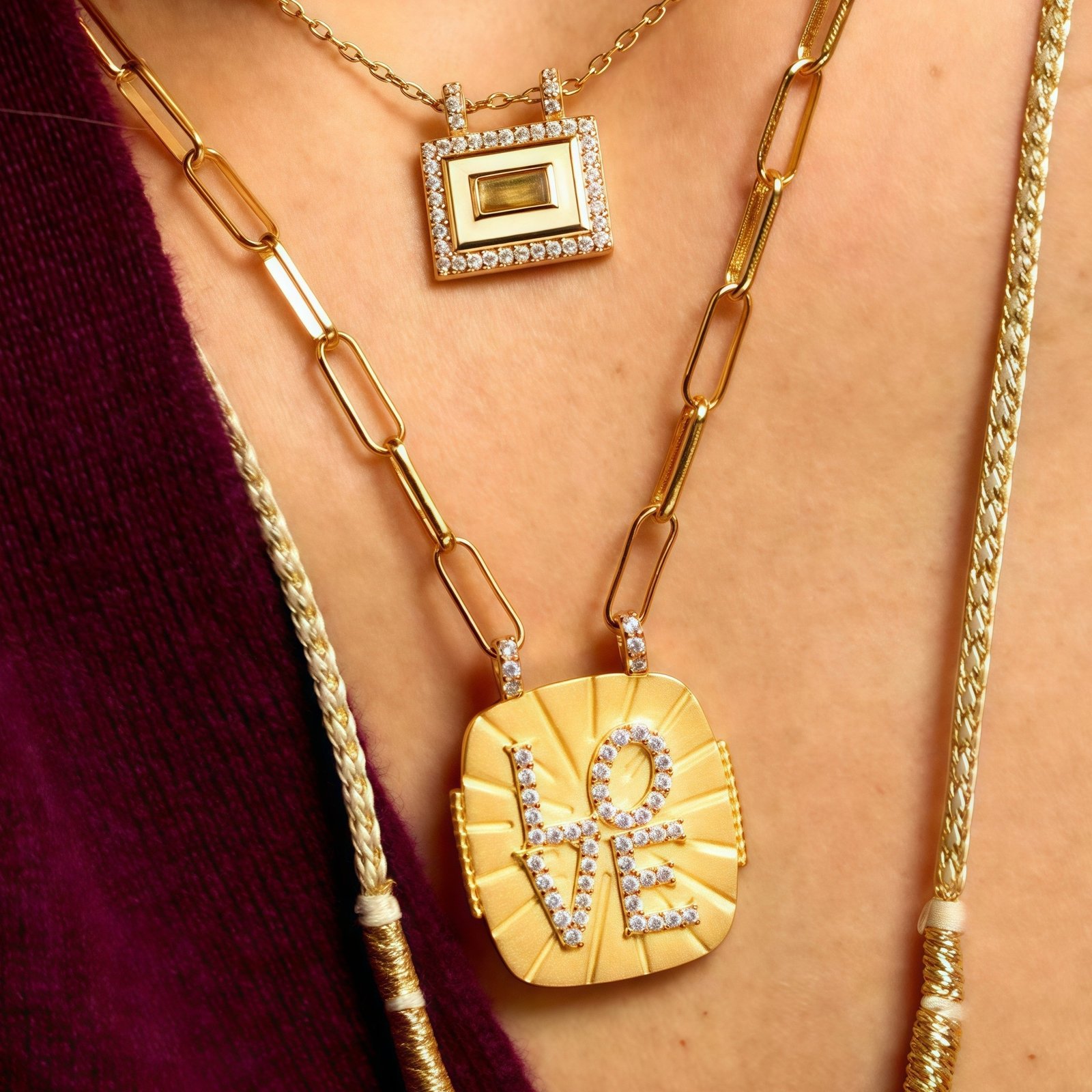 Diamond-studded Womens Versatile Necklace – Image 2
