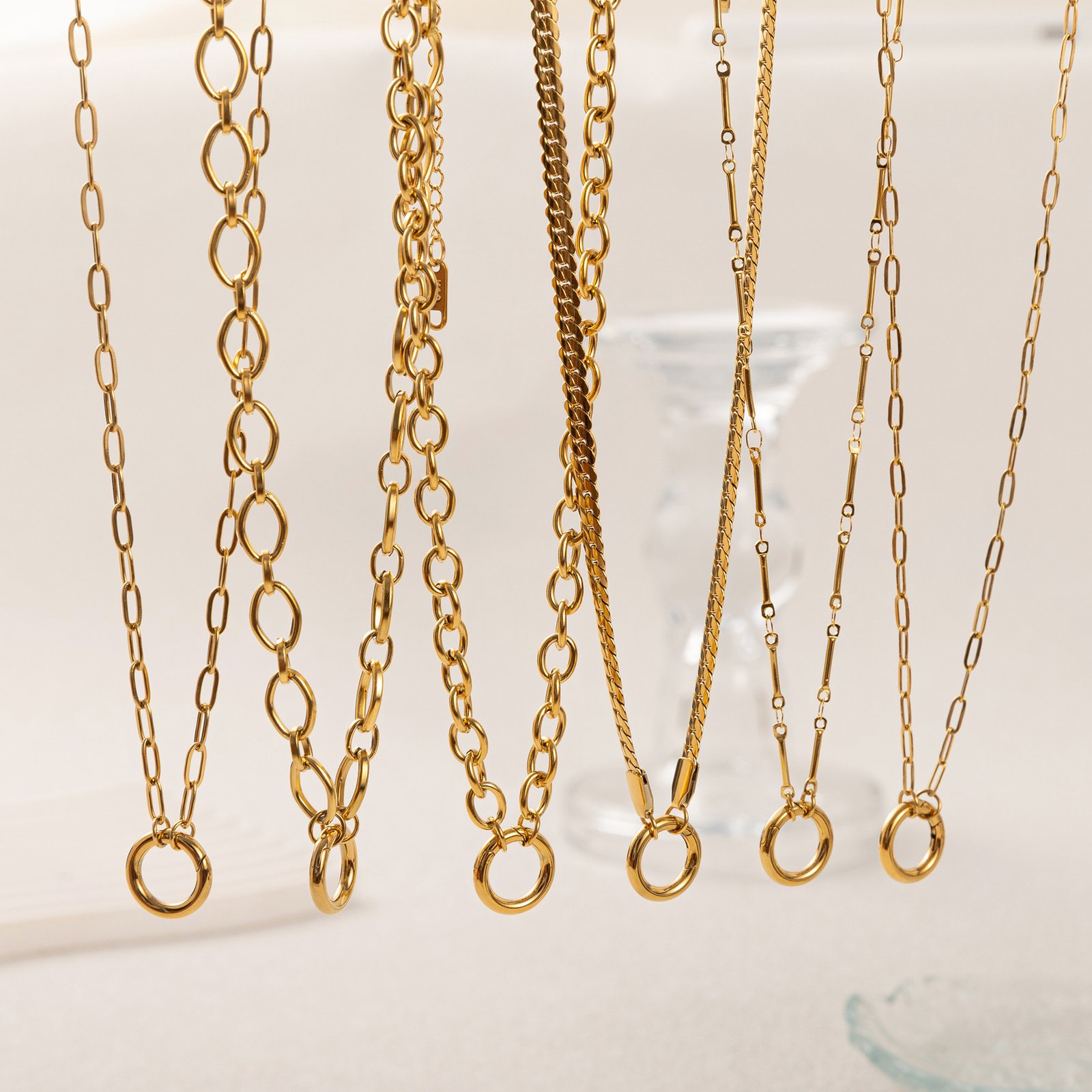 Womens Paperclip Snake Bone Basic Chain – Image 3