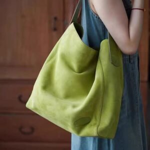 Deerskin Suede Soft Leather Large-Capacity Tote Bag