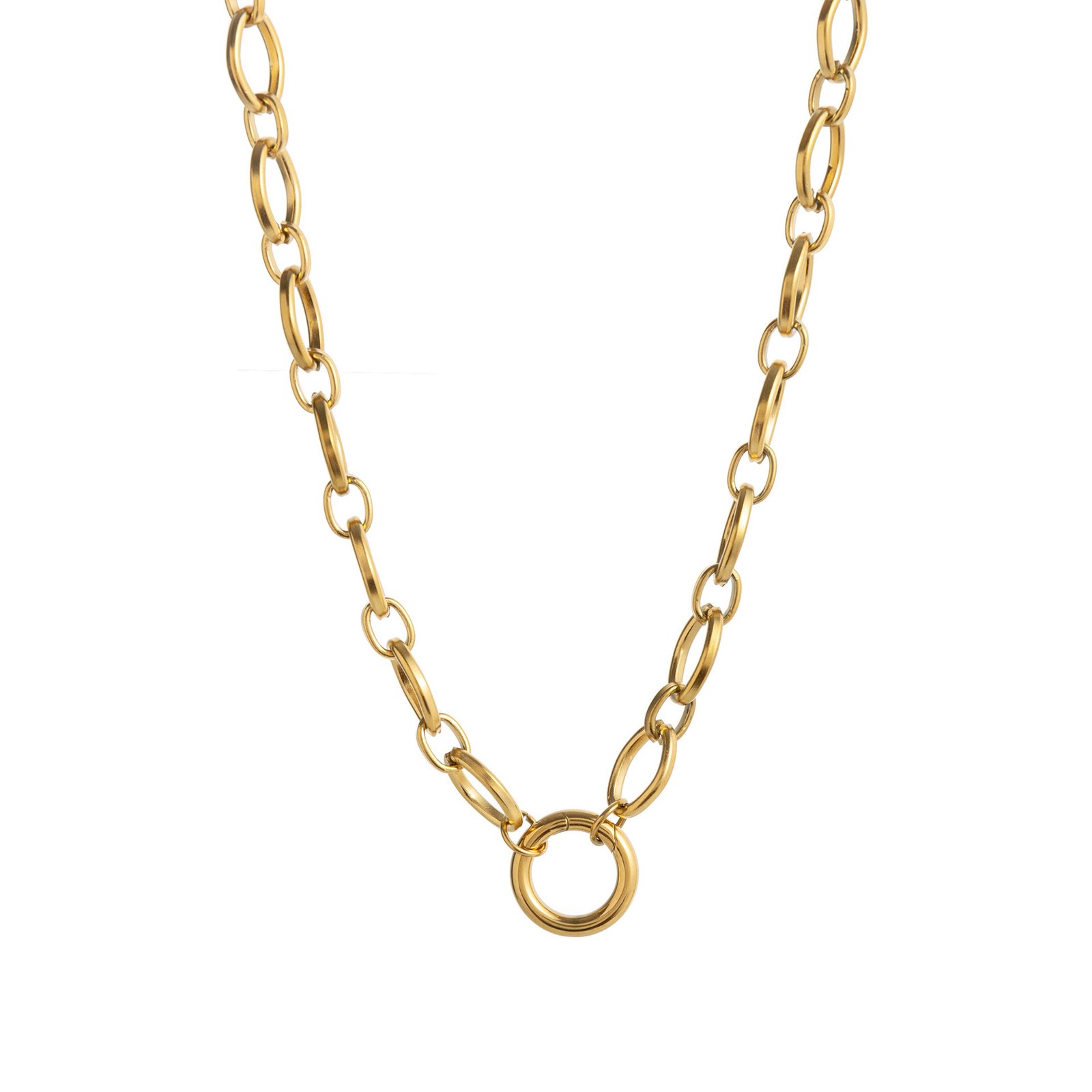 Womens Paperclip Snake Bone Basic Chain – Image 10