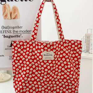 Camellia Large And Medium Zipper Womens Cotton Lightweight Summer Handbag
