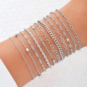 European And American Hollow Heart Cable Chain Bracelet